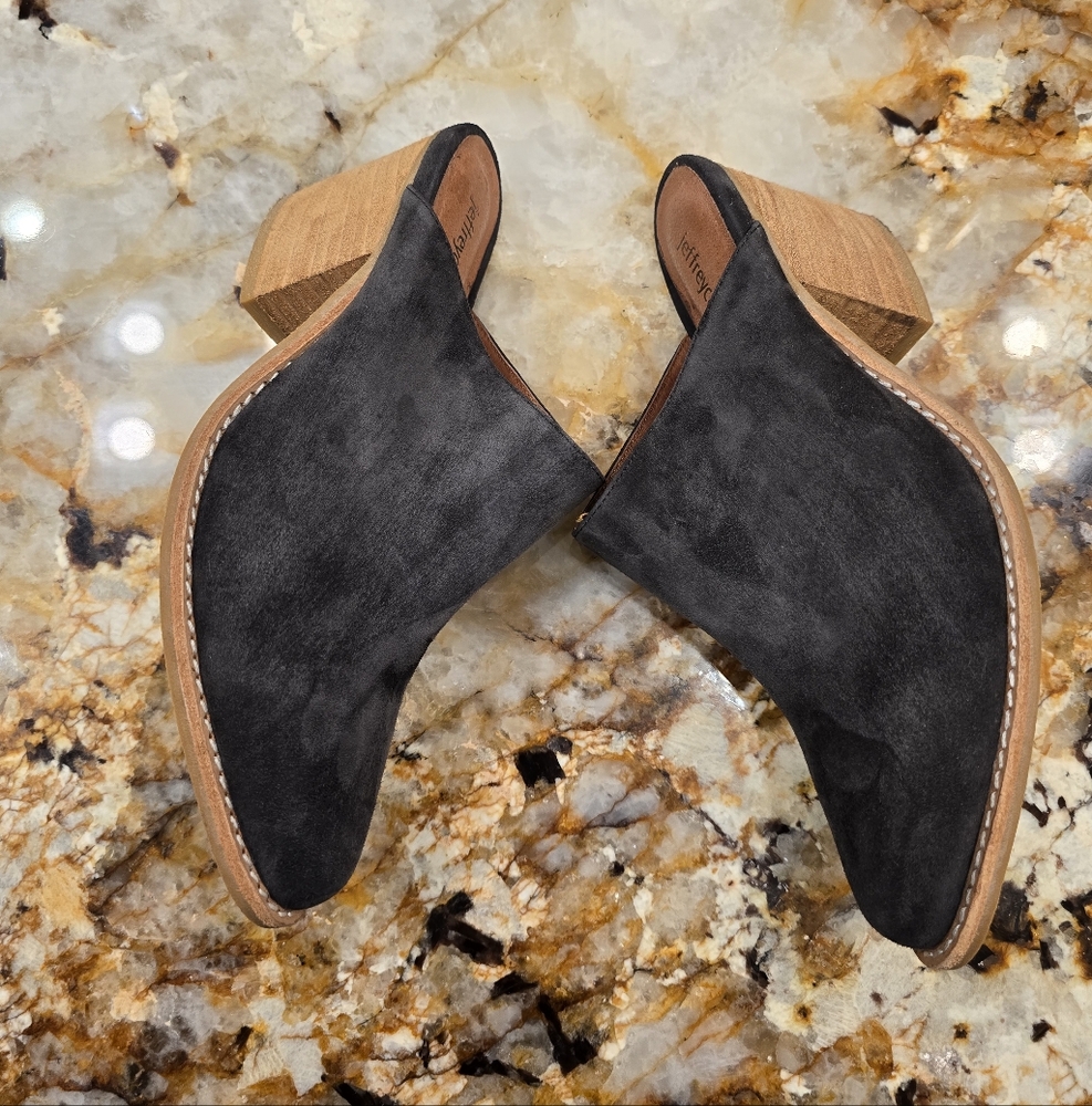 Jeffrey Campbell Favela Mules Dark Gray Suede Size 6.5 - Picture 9 of 9